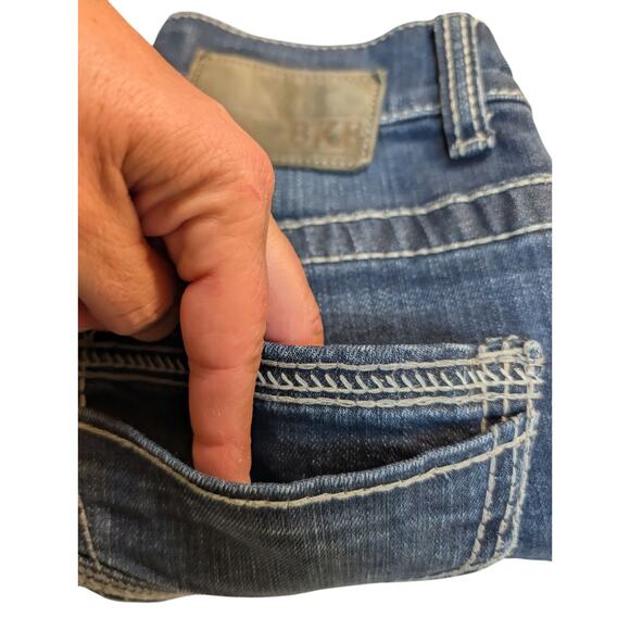 BKE Aiden Jeans Mens 25R Blue Denim BootLeg Boot Thick Stitch Double Pockets - Picture 7 of 8